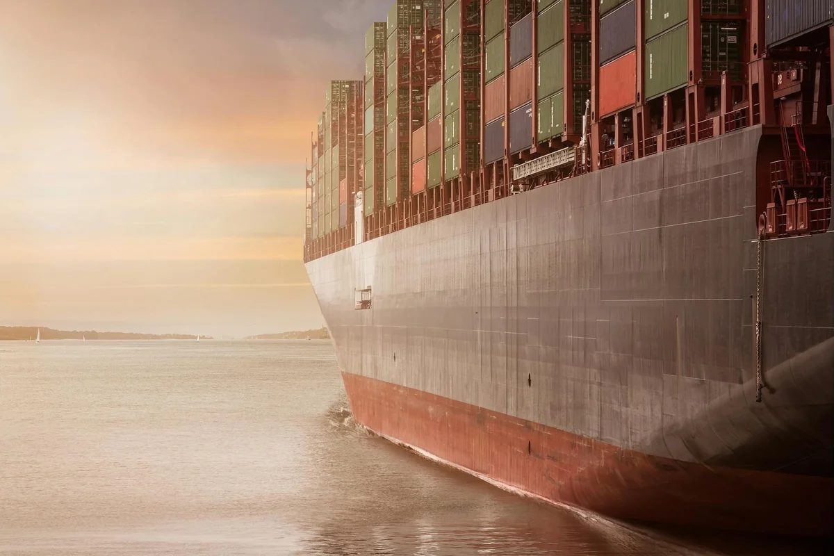 Cargo ship with containers